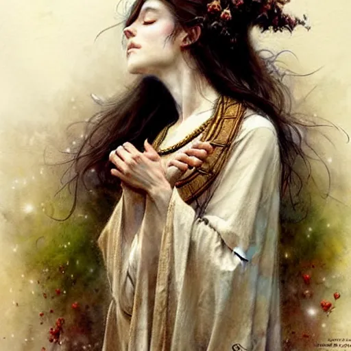 Image similar to ( ( ( ( ( beautiful priestess of the sun. muted colors. radiant. ) ) ) ) ) by jean - baptiste monge!!!!!!!!!!!!!!!!!!!!!!!!!!! high resolution