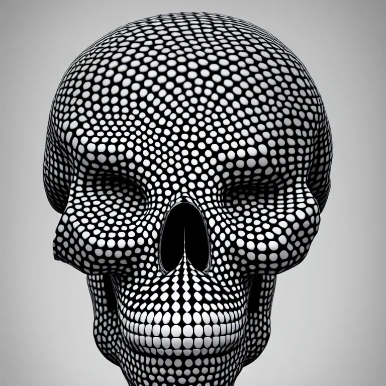 Image similar to black and white light 3D geometry, skull, matte bright highly detailed, poetic, 3D render, digital art, octane render, 8K artistic photography, photo-realistic, by Dora Maar