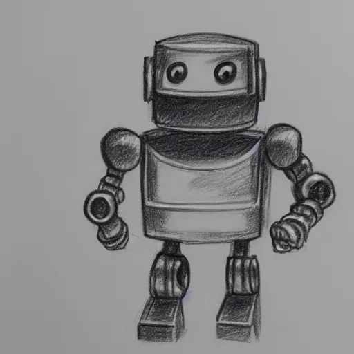 Image similar to robot character concept art, simple pencil drawing