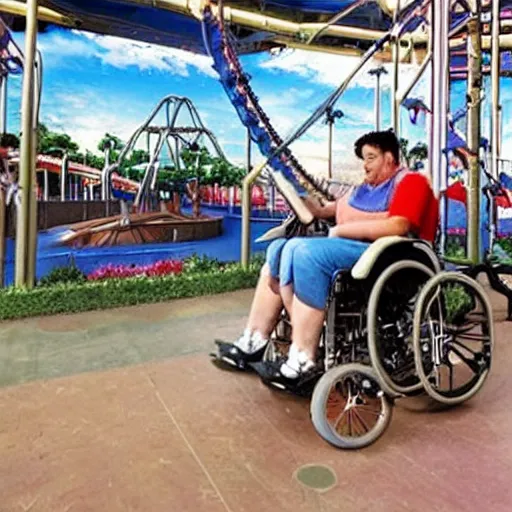 Prompt: theme park ride for the handicapped