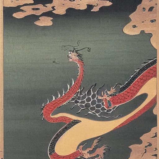 ancient japanese dragon painting