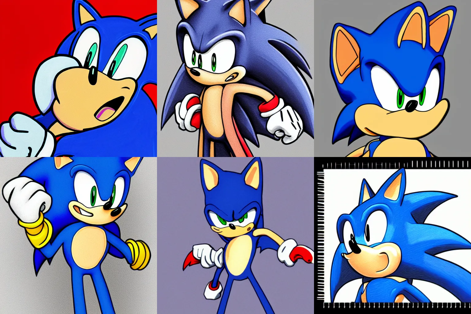Prompt: Sonic the Hedgehog, sketch