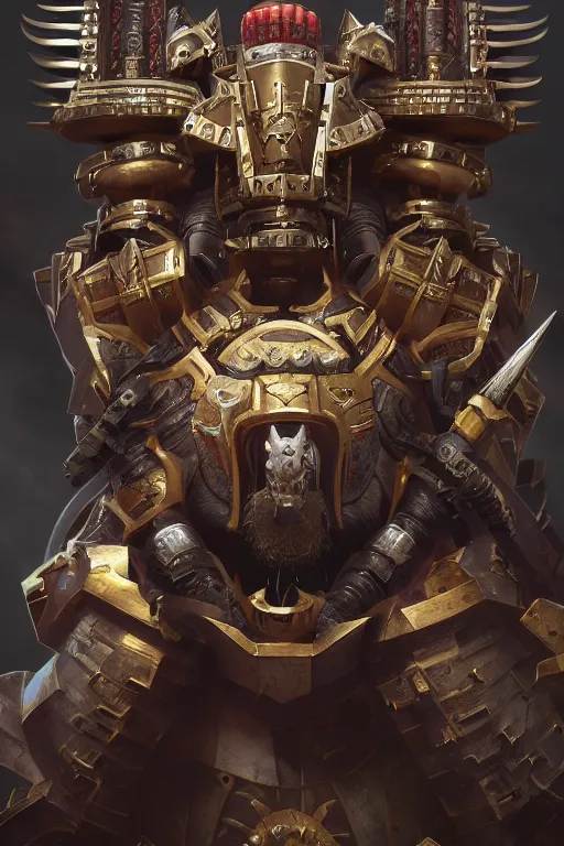 Image similar to queen portrait heros warhammer 4 0 k horus heresy fanart - the primarchs emperor by johannes helgeson animated with vfx concept artist & illustrator global illumination ray tracing hdr fanart arstation zbrush central hardmesh 8 k octane renderer comics stylized