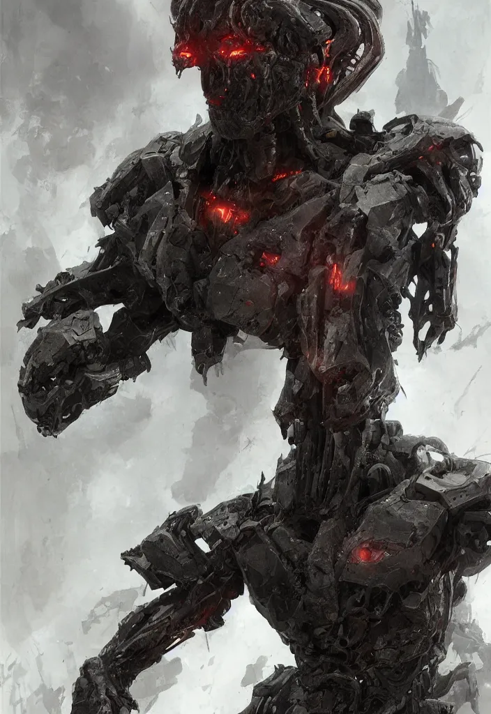 Image similar to willem dafoe as victor stone, full body concept, cyborg, borg, strogg, face of a man, terminator, flesh, quake strogg, doom demon, wolfenstein, monstrous, symmetry, symmetrical, concept art by ruan jia and greg rutkowski