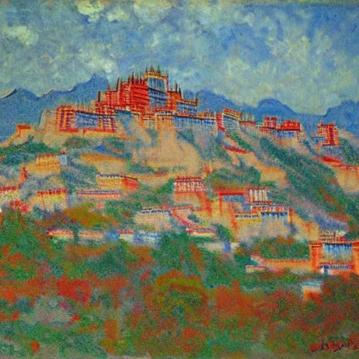 Image similar to Lhasa in the style of Monet