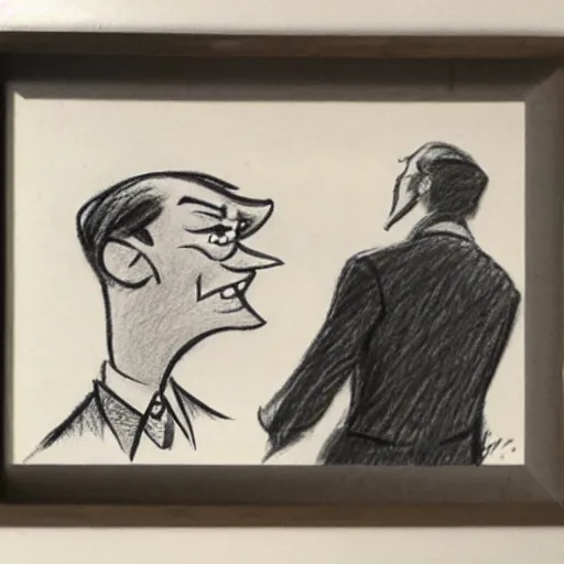 Image similar to milt kahl pencil sketch of adolf hitler warner brothers cartoon