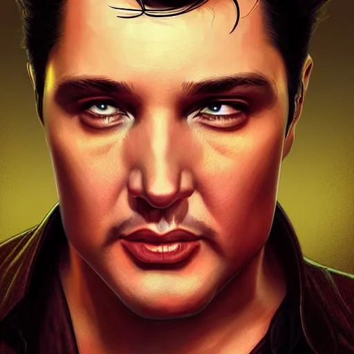 Image similar to ultra realistic illustration, wide angle shot, elvis as elon musk, intricate, elegant, highly detailed, digital painting, artstation, concept art, smooth, sharp focus, by artgerm and greg rutkowski and alphonse mucha