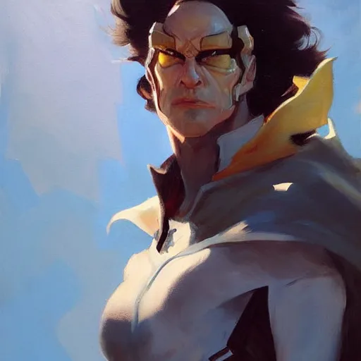 Image similar to greg manchess portrait painting of the sandman as overwatch character, medium shot, asymmetrical, profile picture, organic painting, sunny day, matte painting, bold shapes, hard edges, street art, trending on artstation, by huang guangjian and gil elvgren and sachin teng