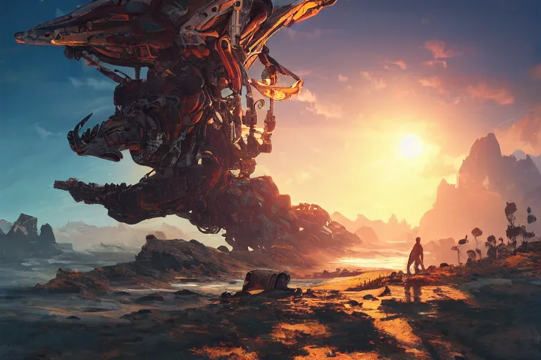 Image similar to glinthawk machine mecanical creature robot of horizon forbidden west horizon zero dawn radiating a glowing aura global illumination ray tracing hdr fanart arstation by ian pesty and alena aenami artworks in 4 k