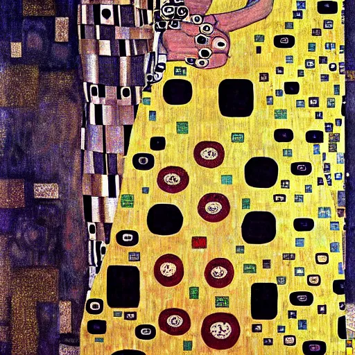 Prompt: The world is invaded by monsters (painting by Gustav Klimt)