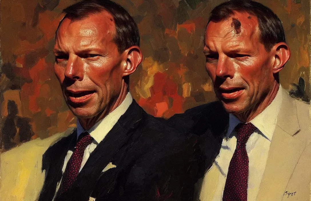 Image similar to portrait of tony abbott australian politician!!!!!!!!!!!!!!!!!!!!!!!!!!!, detailed face, detailed painting,, epic lighting, by ilya repin, phil hale and kent williams