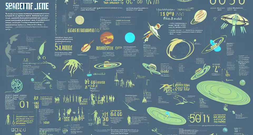 Image similar to an infographic found on an alien planet describing space