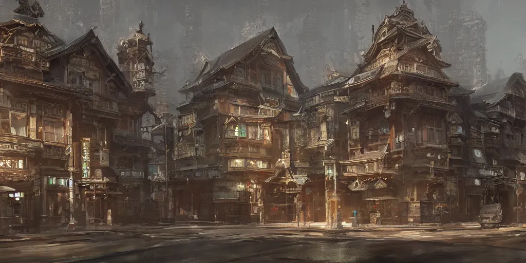 Image similar to tokyo, victorian architecture, digital painting, highly detailed, intricate, craig mullins, greg rutkwowski, matte painting, trending on artstation