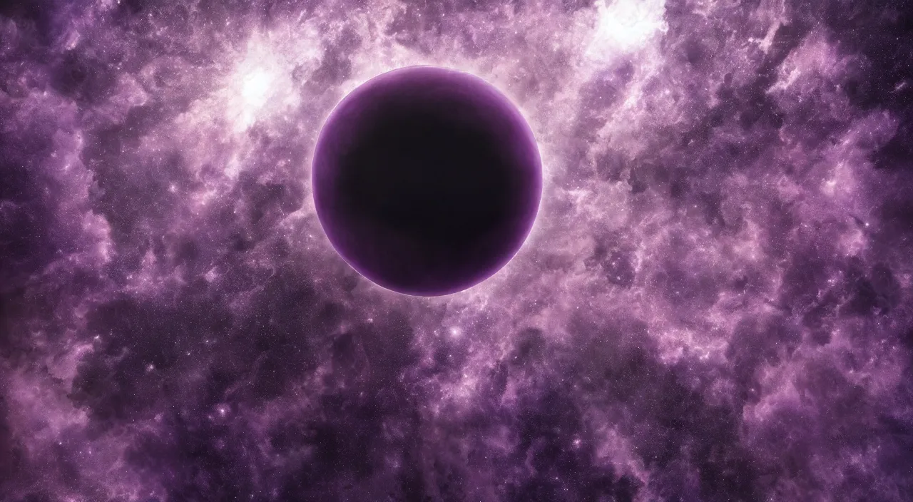 Prompt: a beautiful and lonely deep purple planet floating in the vast darkness of deep space, digital art, photorealistic, detailed, trending on artstation