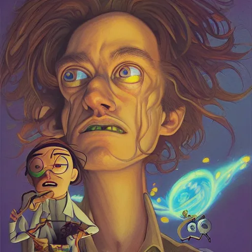 Image similar to lucky projector portrait by gaston bussierre and charles vess and james jean and erik jones and rhads, inspired by rick and morty, epic, funny, huge scale, beautiful fine face features, intricate high details, sharp, ultradetailed