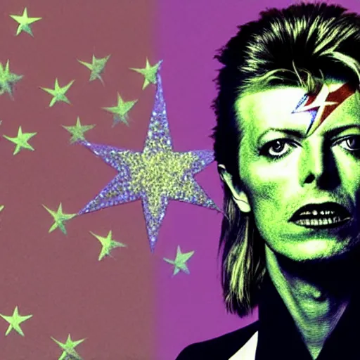 Prompt: stars forming the face of david bowie