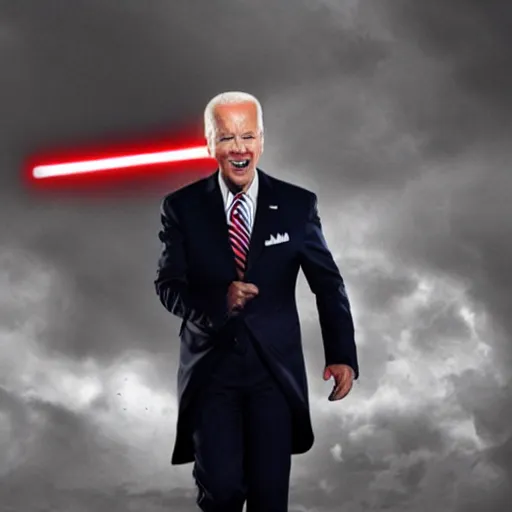 Prompt: Joe Biden playing a sith Lord Darth Biden in the new star wars movie
