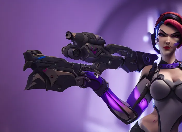 Image similar to widowmaker, overwatch, 4 k, high detailed, octane render