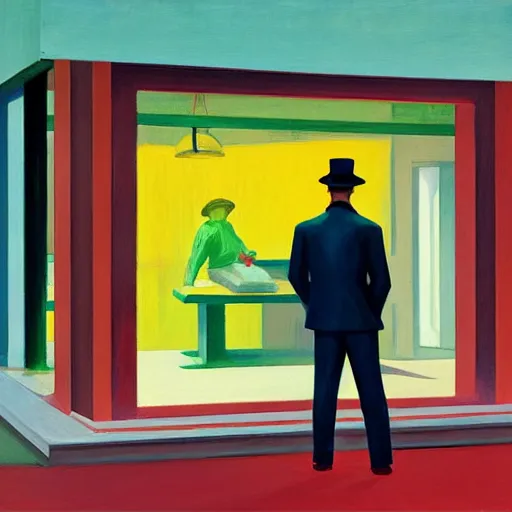 Image similar to man with a bag on his head, by Edward Hopper and James Gilleard, highly detailed