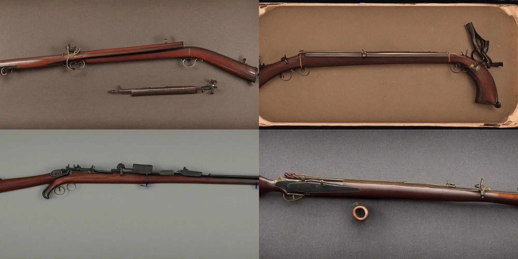 Prompt: Springfield model 1861 musket, full body tintype
