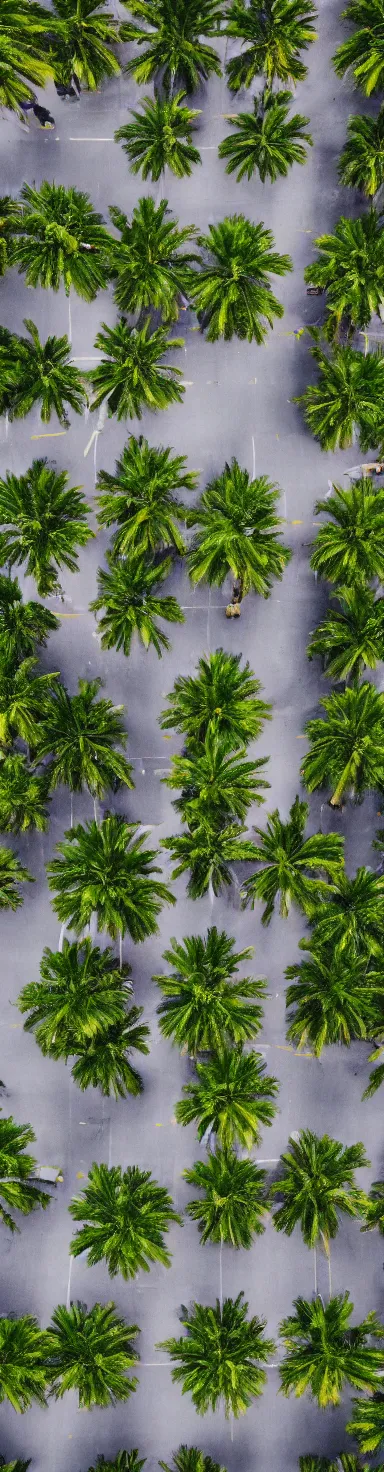 Prompt: satellite view photo of sidewalk with palm trees, by shunji dodo, 8 k resolution, photo, high quality