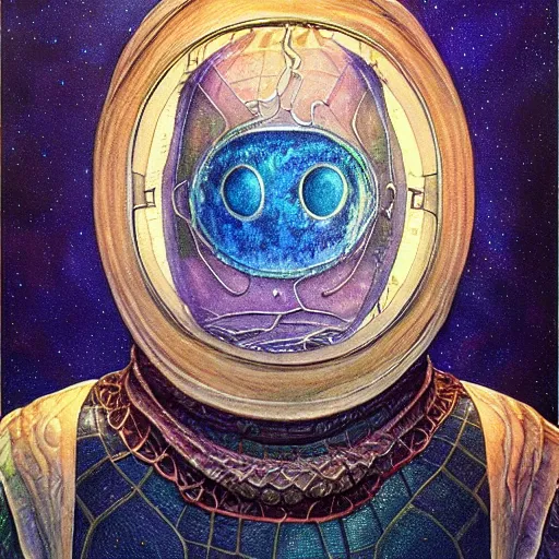 Image similar to portrait of Mysterio, artwork by Daniel Merriam,