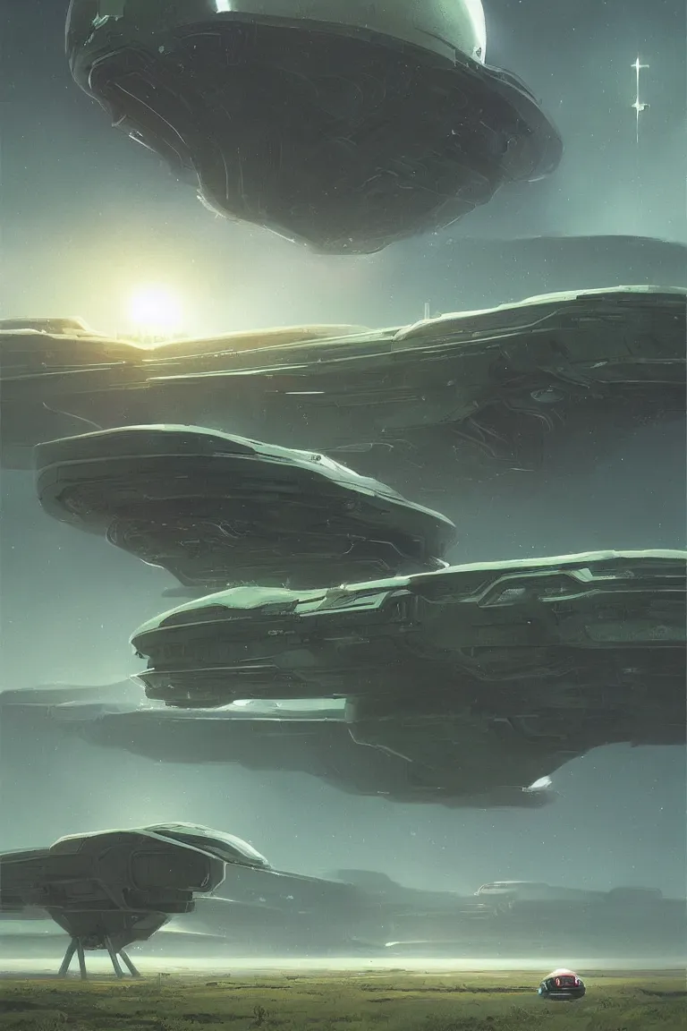 Image similar to spaceship designed by frogs, olive green spaceship over a marsh, sci - fi concept art, by john harris, by simon stalenhag, stunning, award winning