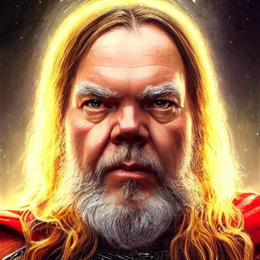 Prompt: glorious full head portrait of Neil Young as Thor, fantasy, intricate, elegant, digital painting, trending on artstation, concept art, sharp focus, illustration by Gaston Bussiere and artgerm, 4k.