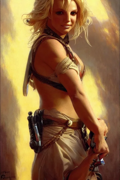 Image similar to detailed portrait of a beautiful britney spears as jedi, painting by gaston bussiere, craig mullins, j. c. leyendecker