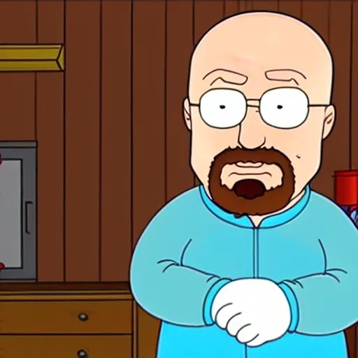 Prompt: Walter White in the style of Family Guy, cartoon