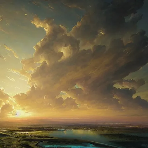 Prompt: sky islands populated by an ancient civilization, oil painting, by greg rutkowski