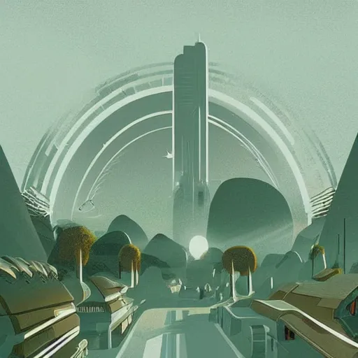 Image similar to beautiful happy picturesque charming organic utopian futuristic sci - fi town integrated in nature. beautiful light. grainy and rough. soft colour scheme. beautiful artistic vector graphic design art by lurid. ( 2 0 2 2 )