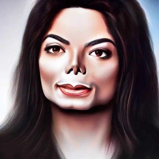 Prompt: realistic picture of Michael Jackson fused with Miranda Cosgrove, studio lighting, high detail, 4k