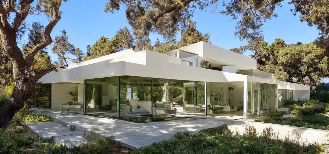 Prompt: classical house designed by ictinus and callicrates. built in 1 9 5 9 in palo alto, ca