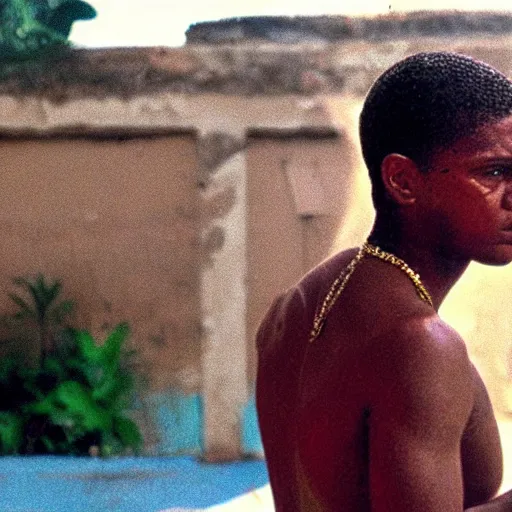 Image similar to a film still of Giorno Giovanna in city of god(2002)