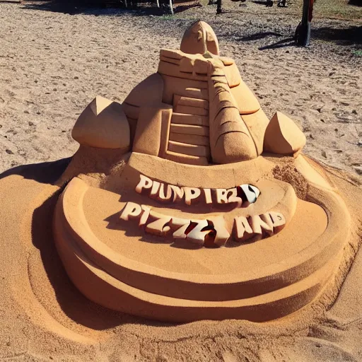 Image similar to pizza sand sculpture