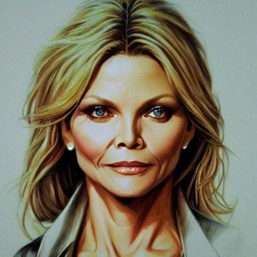 Prompt: amazing lifelike award winning pencil illustration of Michelle pfeiffer in scarface trending on art station artgerm Greg rutkowski cinematic