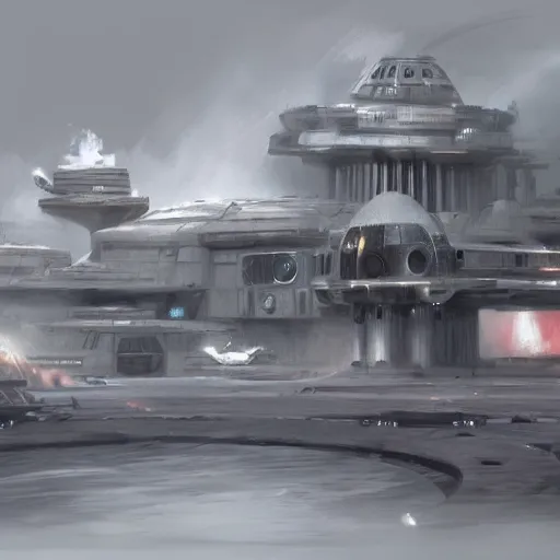 Image similar to if the whitehouse was in star wars, concept art, trending on art station.