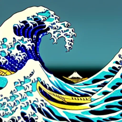 Image similar to A sculpture of The Great Wave off Kanagawa