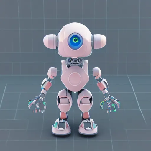 Image similar to low - poly cute robot character doing laundry, 3 d render, blender, unity, octave, 4 k, isometric view, beautiful render, pastel colours, breath of the wild art style