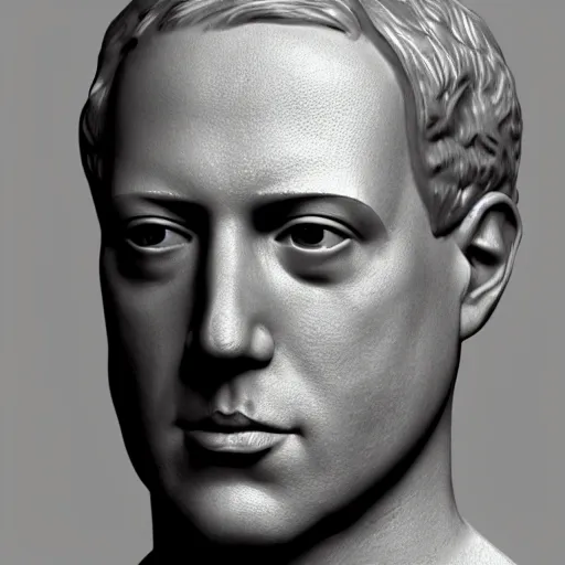 Prompt: Mark Zuckemberg, ZBrush, minimalistic