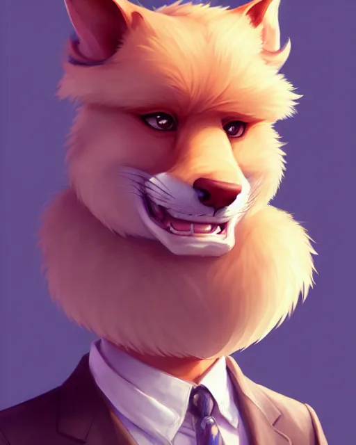 Image similar to character concept art of a cute male anthropomorphic furry | | adorable snout, key visual, realistic shaded perfect face, fine details by stanley artgerm lau, wlop, rossdraws, james jean, andrei riabovitchev, marc simonetti, and sakimichan, trending on weasyl