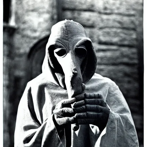 Image similar to 3 5 mm photo of a plague doctor, portrait