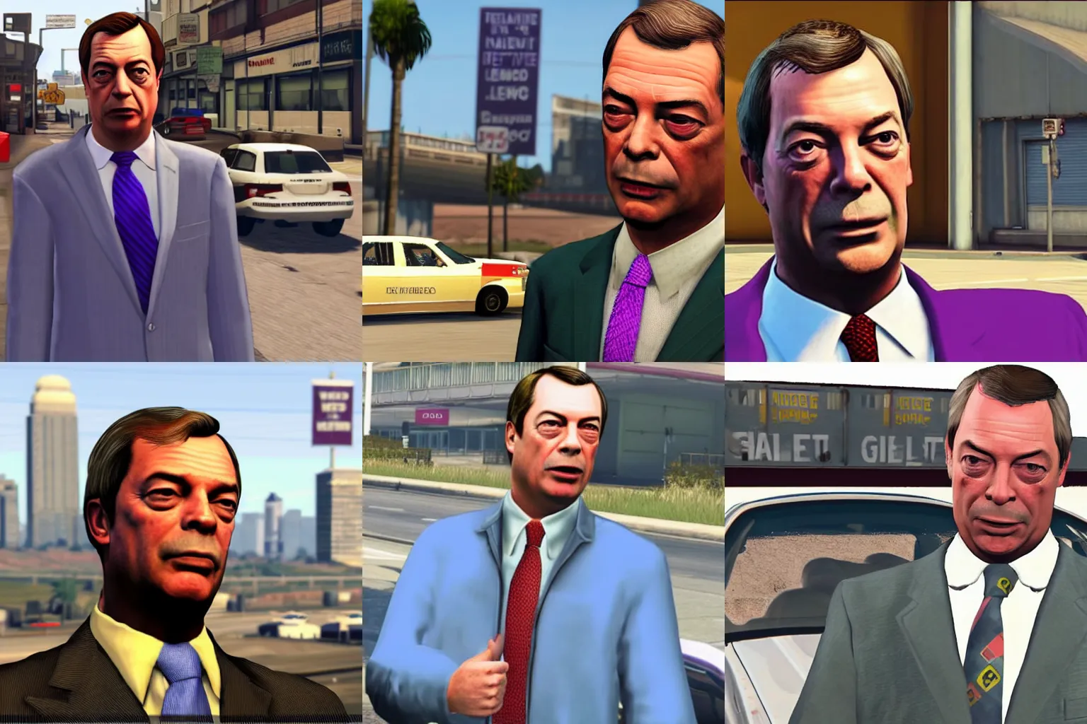 Prompt: Nigel Farage in GTA V