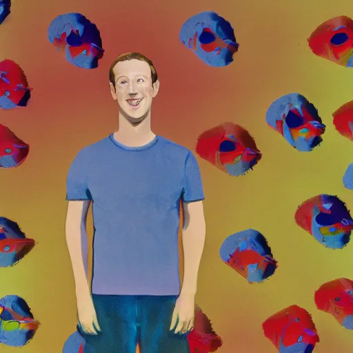 Image similar to color 35mm film still of Mark Zuckerberg, figure portrait