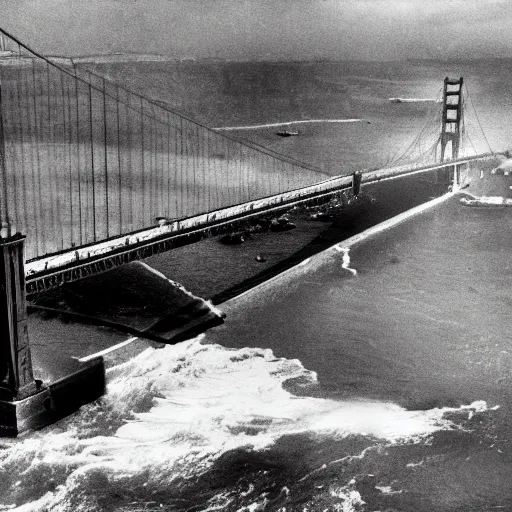 Image similar to the golden gate bridge destroyed