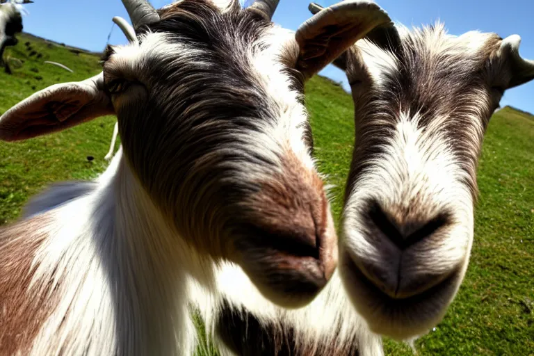 Prompt: goat taking a selfie, 4k