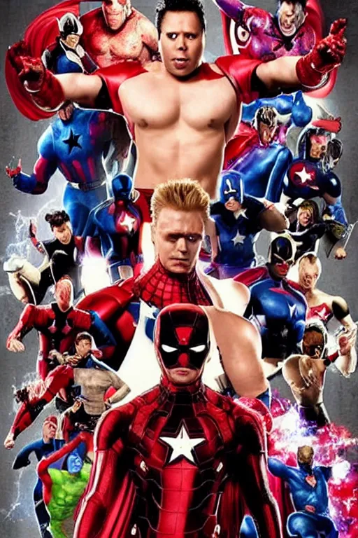 Image similar to gachimuchi billy herrtington marvel movie poster