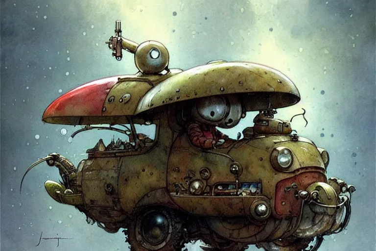 Prompt: adventurer ( ( ( ( ( 1 9 5 0 s retro future robot fat mouse amphibious vehical home. muted colors. swamp mushrooms ) ) ) ) ) by jean baptiste monge!!!!!!!!!!!!!!!!!!!!!!!!! chrome red