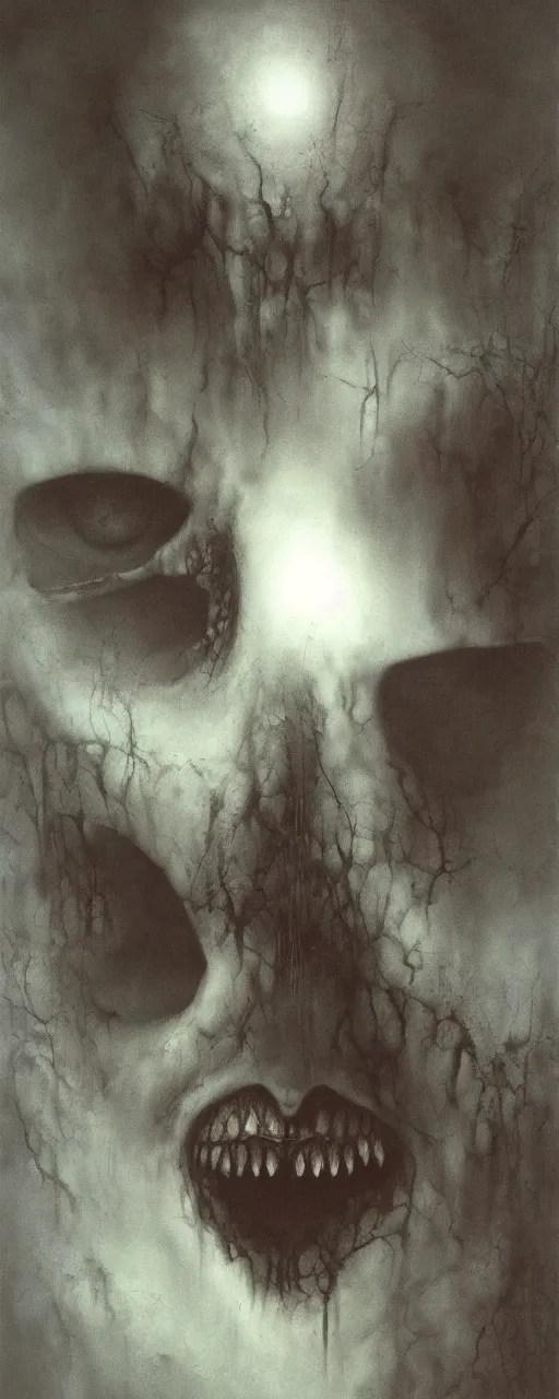 Image similar to fear face, kieth thomsen, zdzislaw beksinski